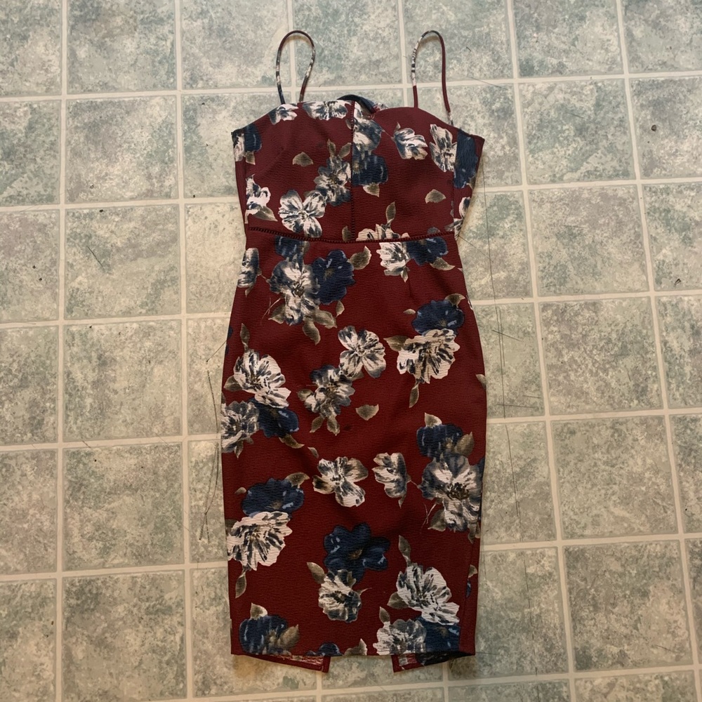 Floral open back dress
